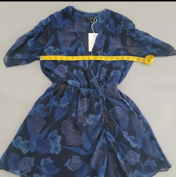Ted Baker Juleah Floral Ruched Sleeve Detail Mini Dress 1 TB (4 US) $295 - Picture 12 of 13
